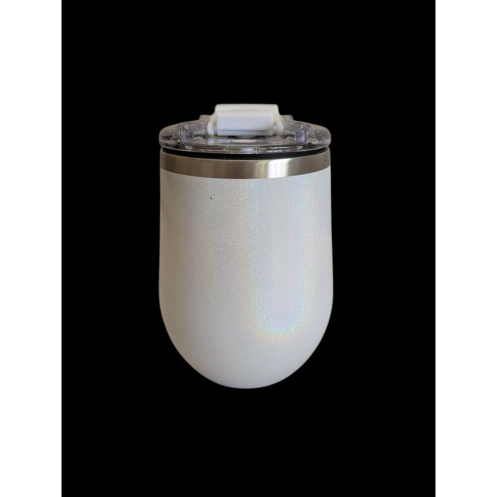 Brumate UnCork'd 14oz Vacuum Insulated Wine Tumbler Glitter White Holographic - Picture 2 of 9